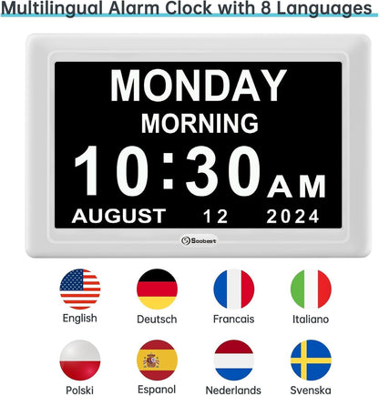 Dementia Clocks for Seniors, 7” Digital Date Clock Large Display