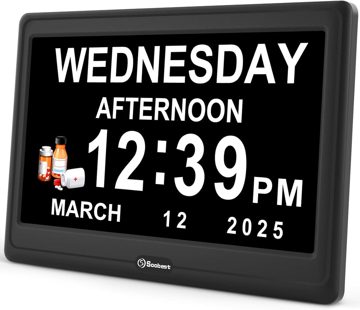Dementia Clocks for Seniors, 7” Digital Date Clock Large Display