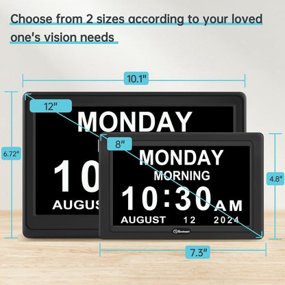 Dementia Clocks for Seniors, 7” Digital Date Clock Large Display