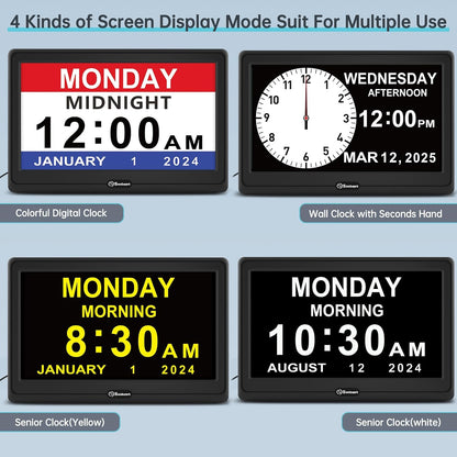 Dementia Clocks for Seniors, 7” Digital Date Clock Large Display
