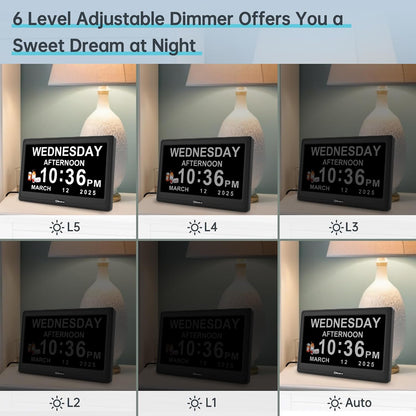 Dementia Clocks for Seniors, 7” Digital Date Clock Large Display