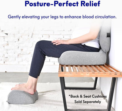 C Foot Rest for Under Desk at Work - Adjustable Memory Foam Foot Rest for Office Chair & Gaming Chair - Ergonomic Design for Back & Hip Pain Relief - Wellness Green