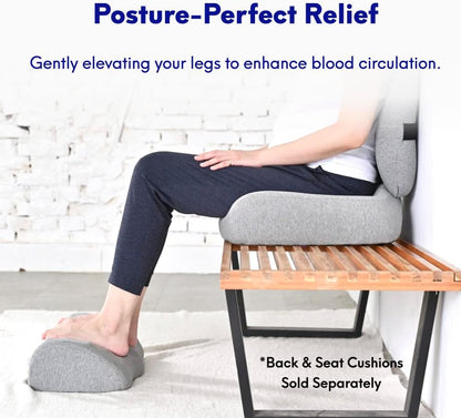 C Foot Rest for Under Desk at Work - Adjustable Memory Foam Foot Rest for Office Chair & Gaming Chair - Ergonomic Design for Back & Hip Pain Relief - Wellness Green