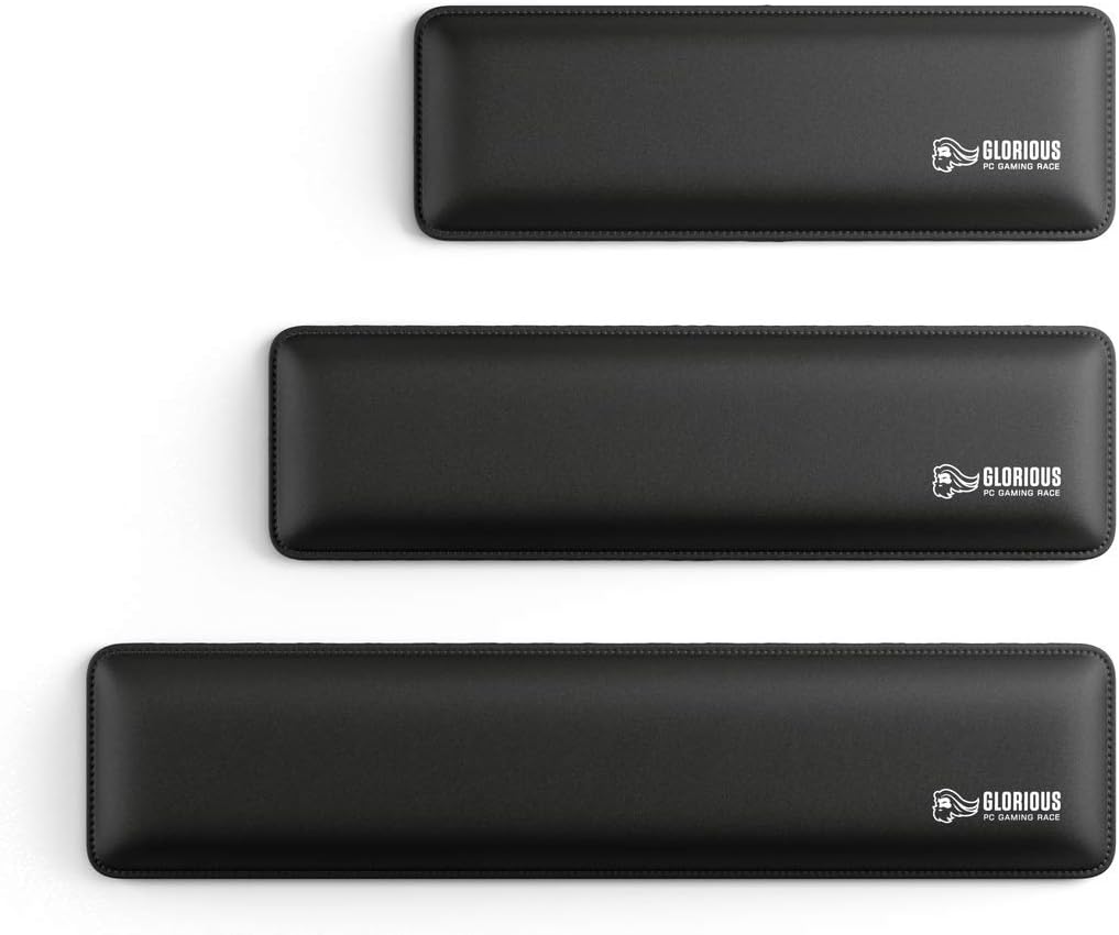 Wrist Pad/Rest - Compact - Black - Mechanical Keyboards, Stitched Edges, Ergonomic | 12x4 inches | 25mm/1in Thick (GWR-75) Compact (Black)