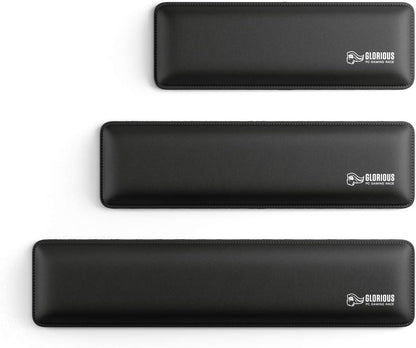 Wrist Pad/Rest - Compact - Black - Mechanical Keyboards, Stitched Edges, Ergonomic | 12x4 inches | 25mm/1in Thick (GWR-75) Compact (Black)
