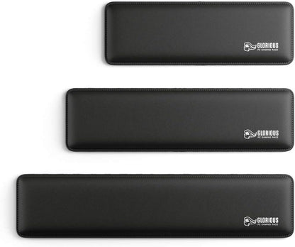 Wrist Pad/Rest - Compact - Black - Mechanical Keyboards, Stitched Edges, Ergonomic | 12x4 inches | 25mm/1in Thick (GWR-75) Compact (Black)