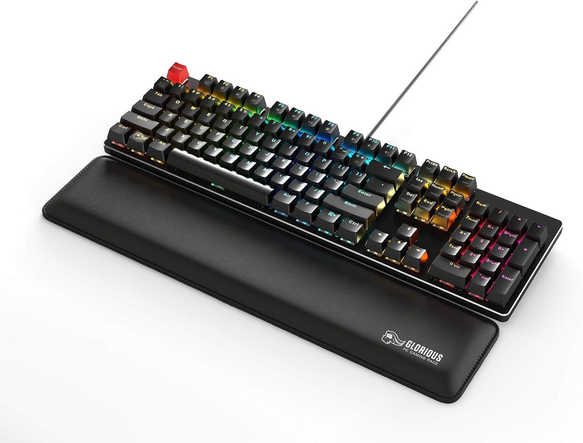 Wrist Pad/Rest - Compact - Black - Mechanical Keyboards, Stitched Edges, Ergonomic | 12x4 inches | 25mm/1in Thick (GWR-75) Compact (Black)