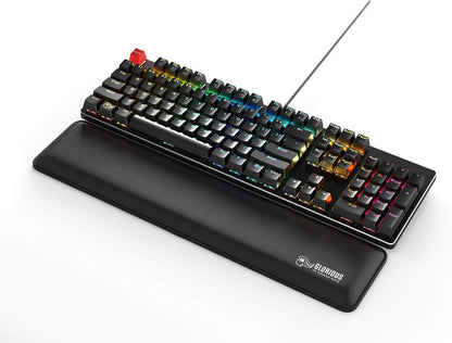 Wrist Pad/Rest - Compact - Black - Mechanical Keyboards, Stitched Edges, Ergonomic | 12x4 inches | 25mm/1in Thick (GWR-75) Compact (Black)
