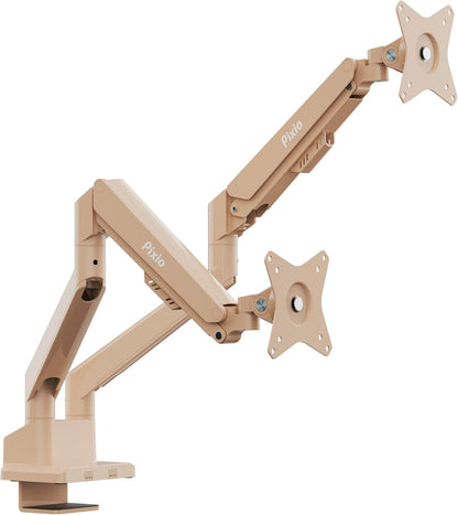 PS1D Wave Pink Dual Monitor Arm Stand Desk Mount - Fits up to 32 inches Monitors and up to 19.8lbs. VESA Compatibility and Integrated Cable Management