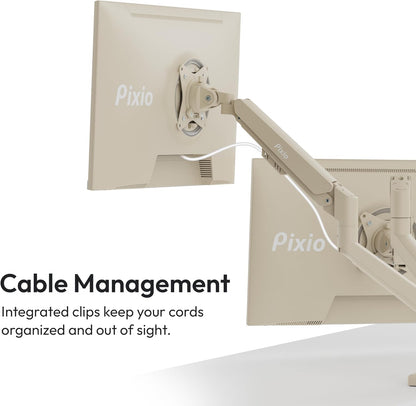 PS1D Wave Pink Dual Monitor Arm Stand Desk Mount - Fits up to 32 inches Monitors and up to 19.8lbs. VESA Compatibility and Integrated Cable Management