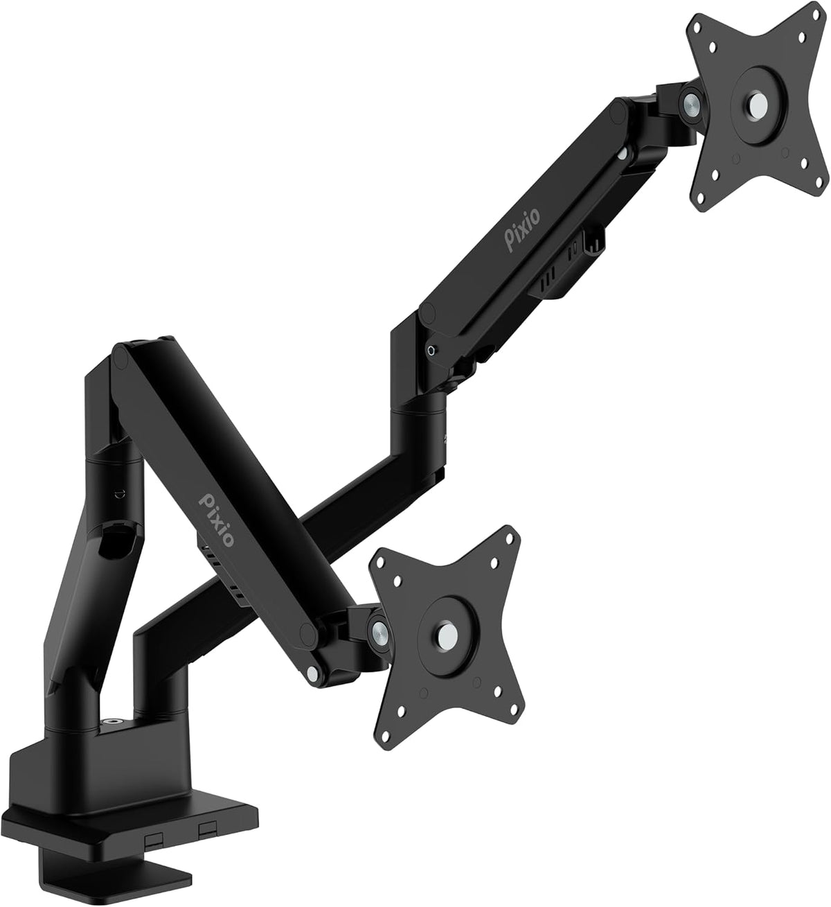 PS1D Wave Pink Dual Monitor Arm Stand Desk Mount - Fits up to 32 inches Monitors and up to 19.8lbs. VESA Compatibility and Integrated Cable Management