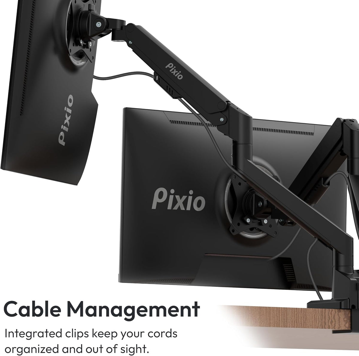 PS1D Wave Pink Dual Monitor Arm Stand Desk Mount - Fits up to 32 inches Monitors and up to 19.8lbs. VESA Compatibility and Integrated Cable Management