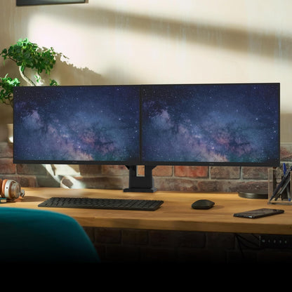 PS1D Wave Pink Dual Monitor Arm Stand Desk Mount - Fits up to 32 inches Monitors and up to 19.8lbs. VESA Compatibility and Integrated Cable Management
