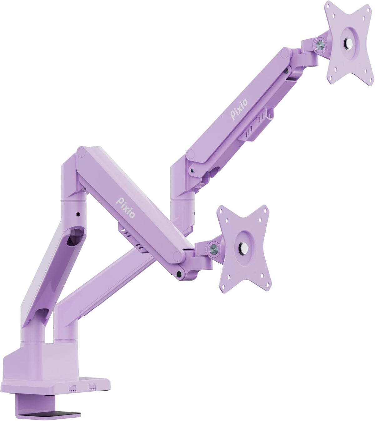 PS1D Wave Pink Dual Monitor Arm Stand Desk Mount - Fits up to 32 inches Monitors and up to 19.8lbs. VESA Compatibility and Integrated Cable Management