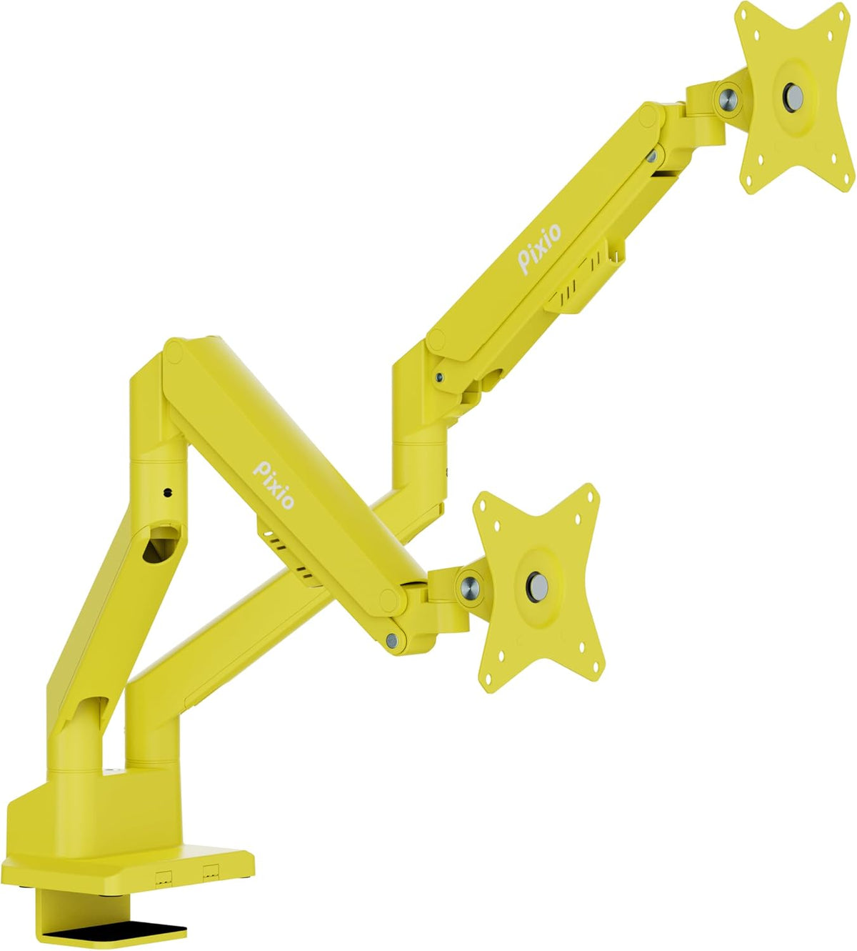 PS1D Wave Pink Dual Monitor Arm Stand Desk Mount - Fits up to 32 inches Monitors and up to 19.8lbs. VESA Compatibility and Integrated Cable Management