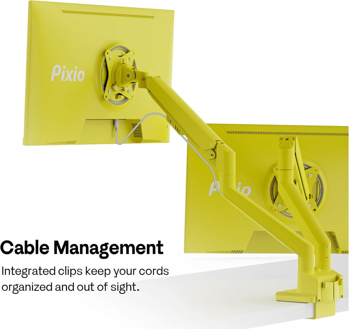 PS1D Wave Pink Dual Monitor Arm Stand Desk Mount - Fits up to 32 inches Monitors and up to 19.8lbs. VESA Compatibility and Integrated Cable Management
