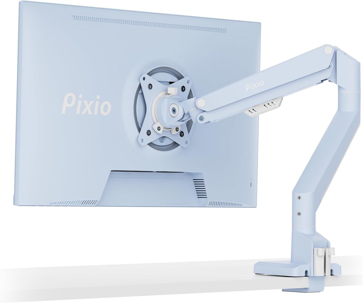 PS1D Wave Pink Dual Monitor Arm Stand Desk Mount - Fits up to 32 inches Monitors and up to 19.8lbs. VESA Compatibility and Integrated Cable Management