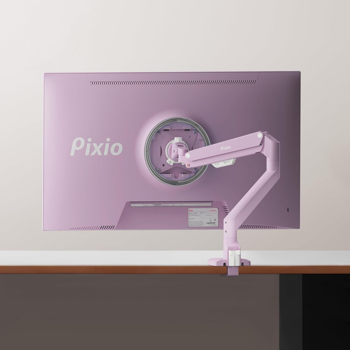 PS1D Wave Pink Dual Monitor Arm Stand Desk Mount - Fits up to 32 inches Monitors and up to 19.8lbs. VESA Compatibility and Integrated Cable Management