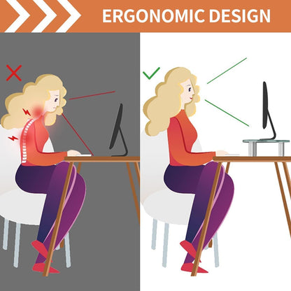 Tempered Glass Computer Monitor Riser/Triangle Save Space Desktop Corner Stand for Computer Monitor & Laptop Black HD01B-003