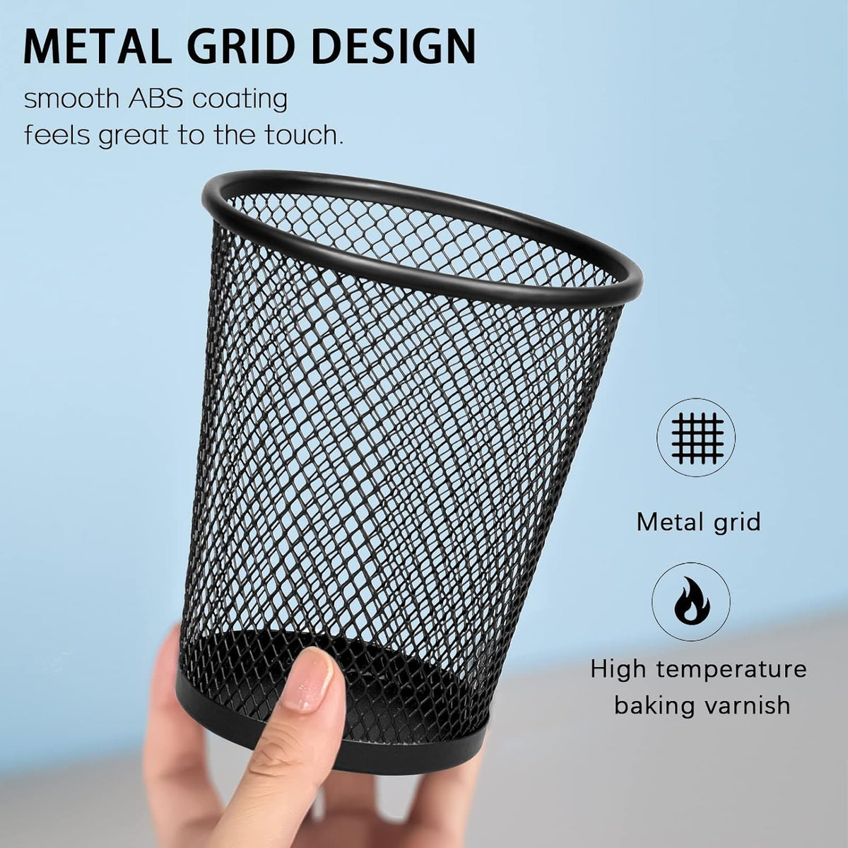 Pen Holder for Desk Mesh Pen Cups Metal Pencil Holder 12 Packs Desk Organizers and Storage