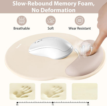 Mouse Pad and Keyboard Wrist Rest, 3-in-1 Gel Memory Foam Ergonomic Mouse Pad with Wrist Rest Set,Gaming Mousepad Arm Cushion Support for Computer Office Desk Accessories Cute Setup,Sage Green