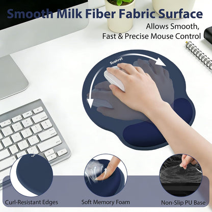Mouse Pad and Keyboard Wrist Rest, 3-in-1 Gel Memory Foam Ergonomic Mouse Pad with Wrist Rest Set,Gaming Mousepad Arm Cushion Support for Computer Office Desk Accessories Cute Setup,Sage Green
