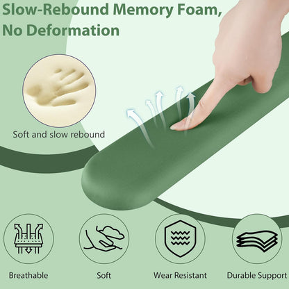 Mouse Pad and Keyboard Wrist Rest, 3-in-1 Gel Memory Foam Ergonomic Mouse Pad with Wrist Rest Set,Gaming Mousepad Arm Cushion Support for Computer Office Desk Accessories Cute Setup,Sage Green