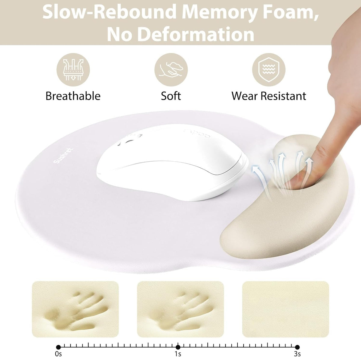 Mouse Pad and Keyboard Wrist Rest, 3-in-1 Gel Memory Foam Ergonomic Mouse Pad with Wrist Rest Set,Gaming Mousepad Arm Cushion Support for Computer Office Desk Accessories Cute Setup,Sage Green