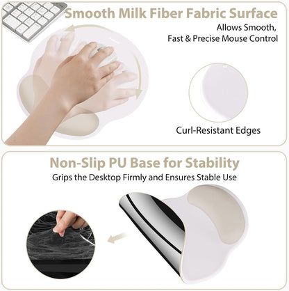 Mouse Pad and Keyboard Wrist Rest, 3-in-1 Gel Memory Foam Ergonomic Mouse Pad with Wrist Rest Set,Gaming Mousepad Arm Cushion Support for Computer Office Desk Accessories Cute Setup,Sage Green