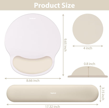 Mouse Pad and Keyboard Wrist Rest, 3-in-1 Gel Memory Foam Ergonomic Mouse Pad with Wrist Rest Set,Gaming Mousepad Arm Cushion Support for Computer Office Desk Accessories Cute Setup,Sage Green
