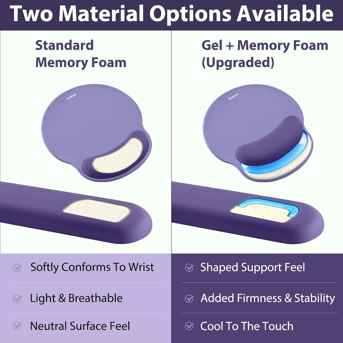 Mouse Pad and Keyboard Wrist Rest, 3-in-1 Gel Memory Foam Ergonomic Mouse Pad with Wrist Rest Set,Gaming Mousepad Arm Cushion Support for Computer Office Desk Accessories Cute Setup,Sage Green
