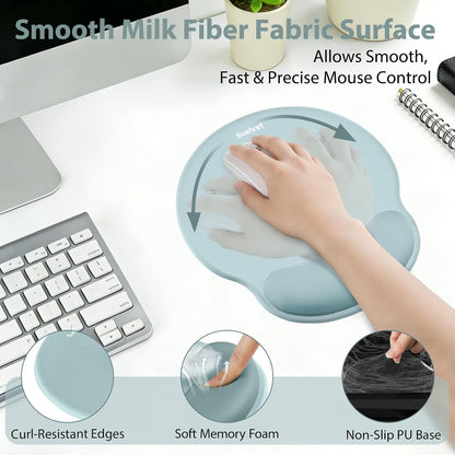 Mouse Pad and Keyboard Wrist Rest, 3-in-1 Gel Memory Foam Ergonomic Mouse Pad with Wrist Rest Set,Gaming Mousepad Arm Cushion Support for Computer Office Desk Accessories Cute Setup,Sage Green