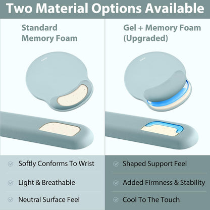 Mouse Pad and Keyboard Wrist Rest, 3-in-1 Gel Memory Foam Ergonomic Mouse Pad with Wrist Rest Set,Gaming Mousepad Arm Cushion Support for Computer Office Desk Accessories Cute Setup,Sage Green