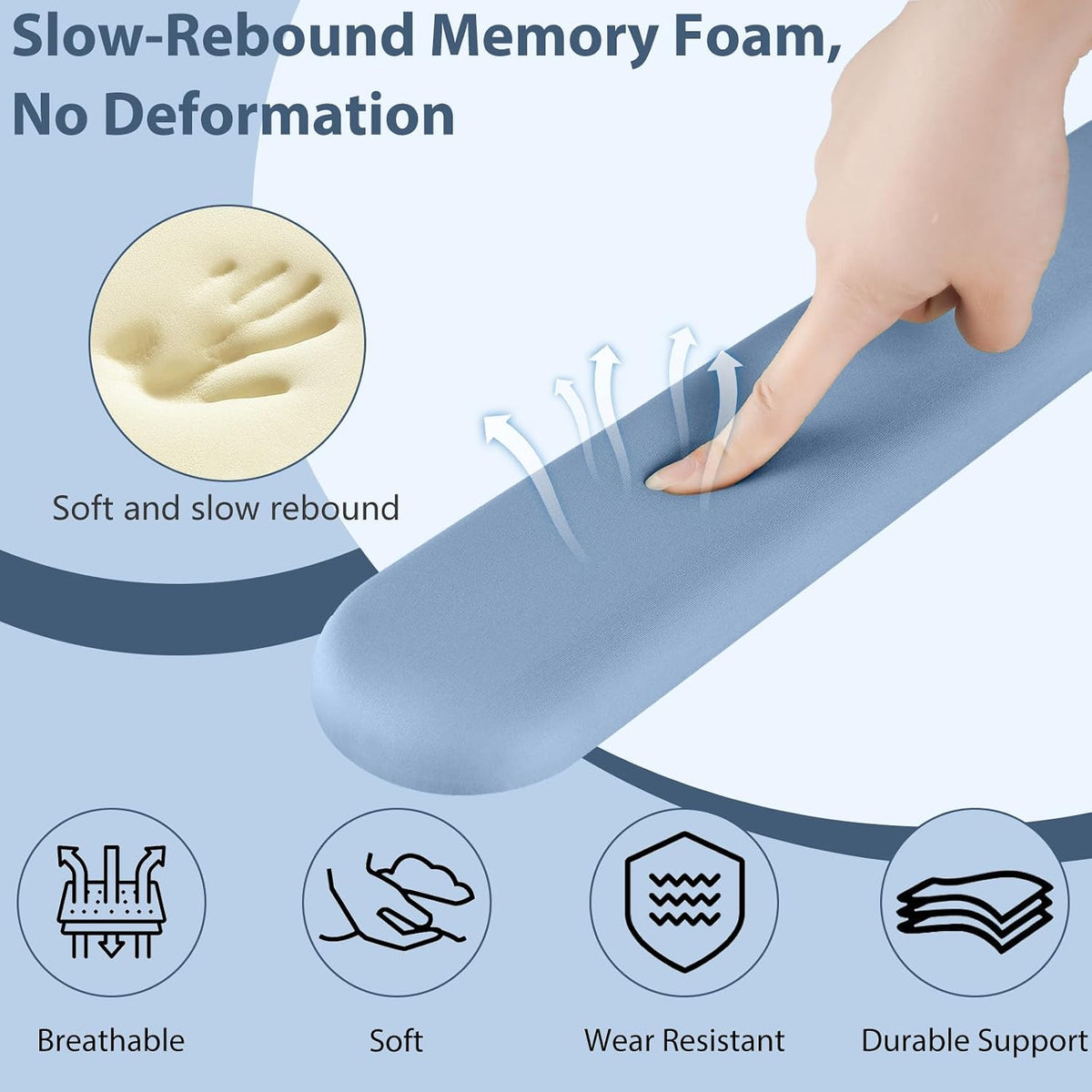 Mouse Pad and Keyboard Wrist Rest, 3-in-1 Gel Memory Foam Ergonomic Mouse Pad with Wrist Rest Set,Gaming Mousepad Arm Cushion Support for Computer Office Desk Accessories Cute Setup,Sage Green