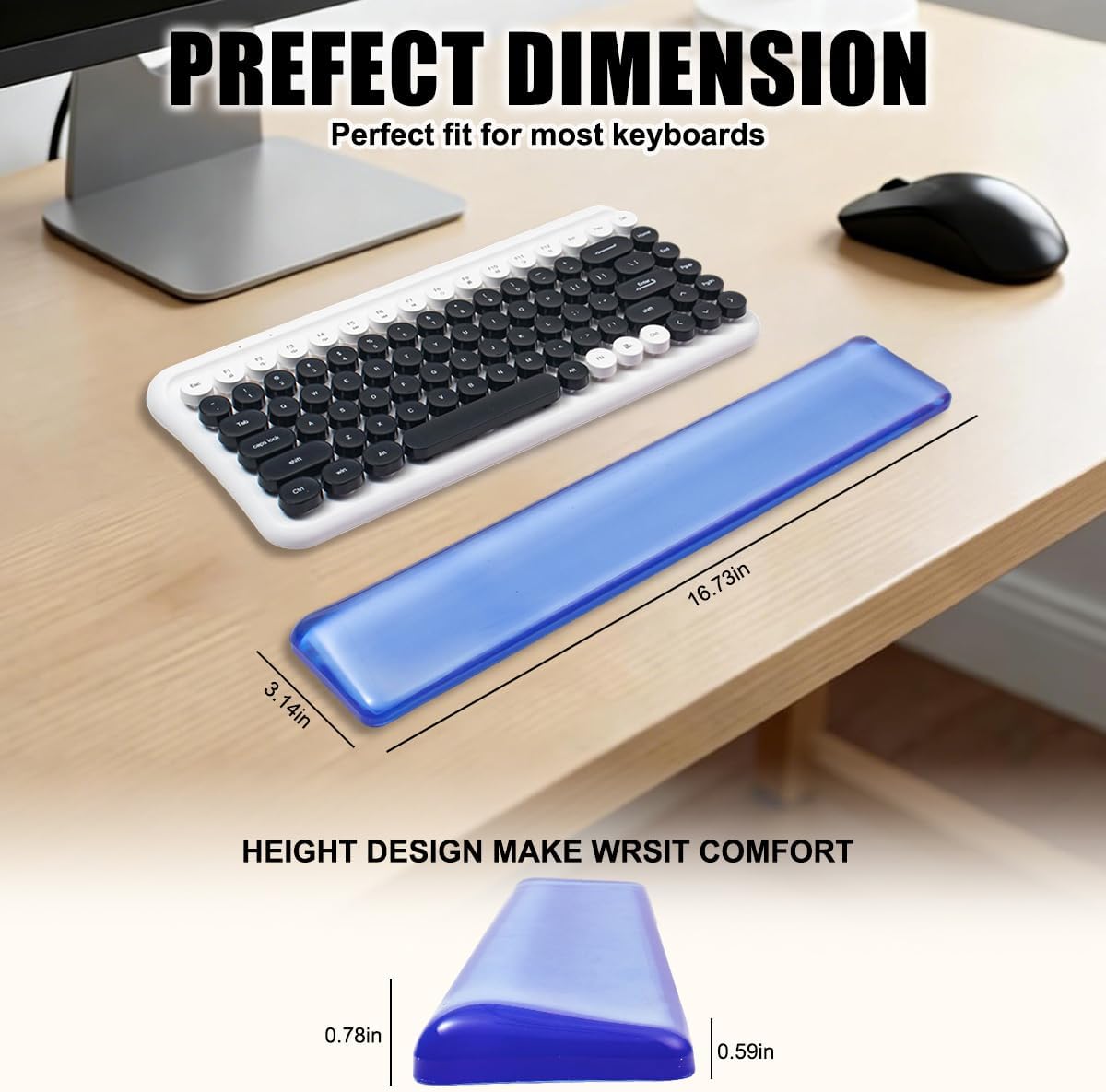 Keyboard Wrist Rest,Gel Wrist Rest for Keyboard-Blue Wrist Rest