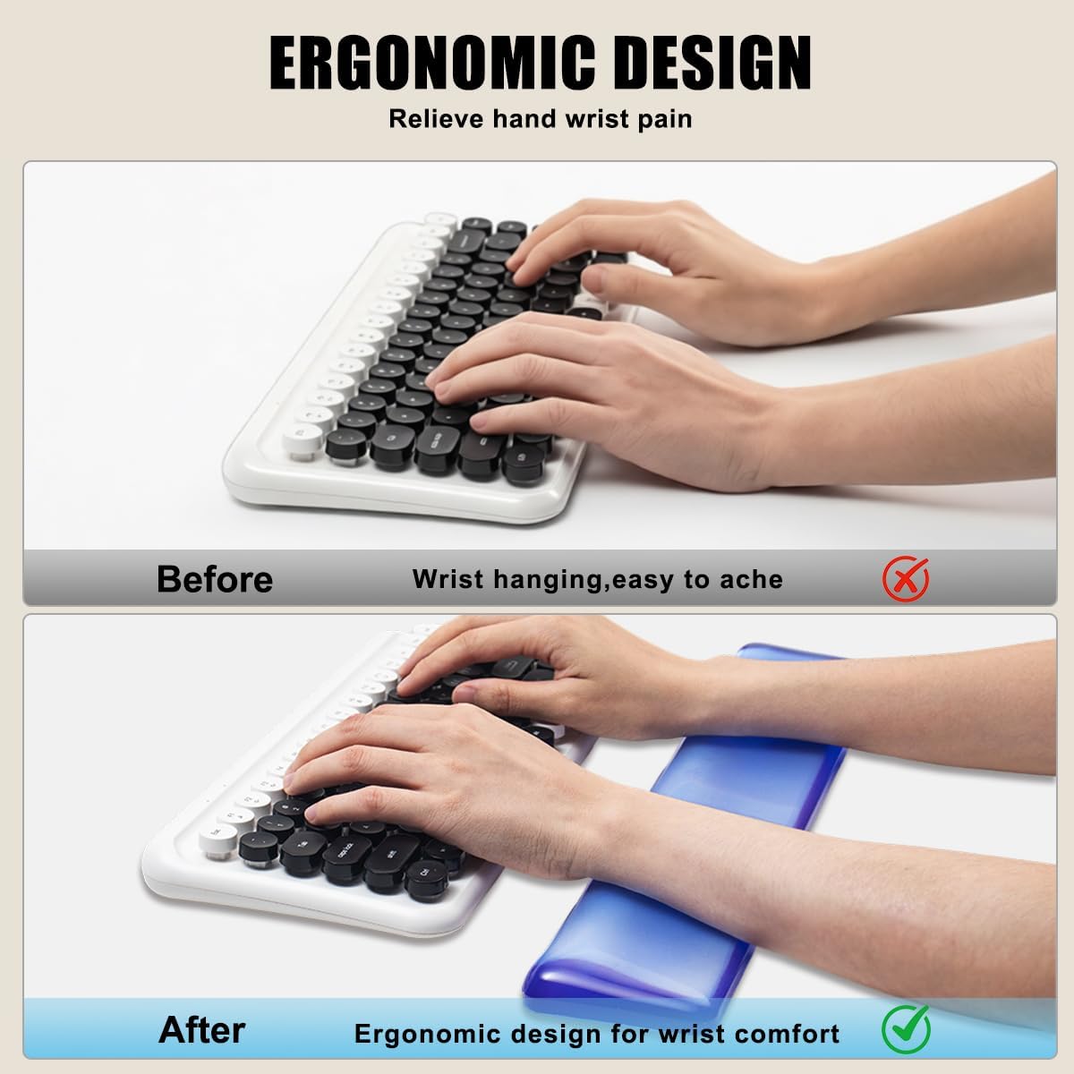 Keyboard Wrist Rest,Gel Wrist Rest for Keyboard-Blue Wrist Rest