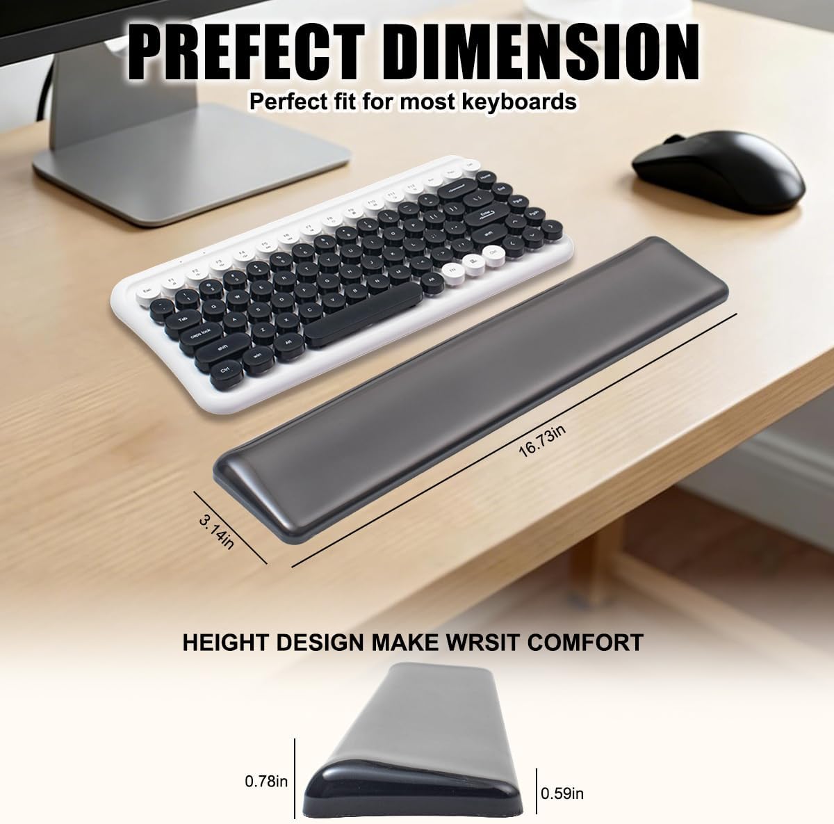 Keyboard Wrist Rest,Gel Wrist Rest for Keyboard-Blue Wrist Rest