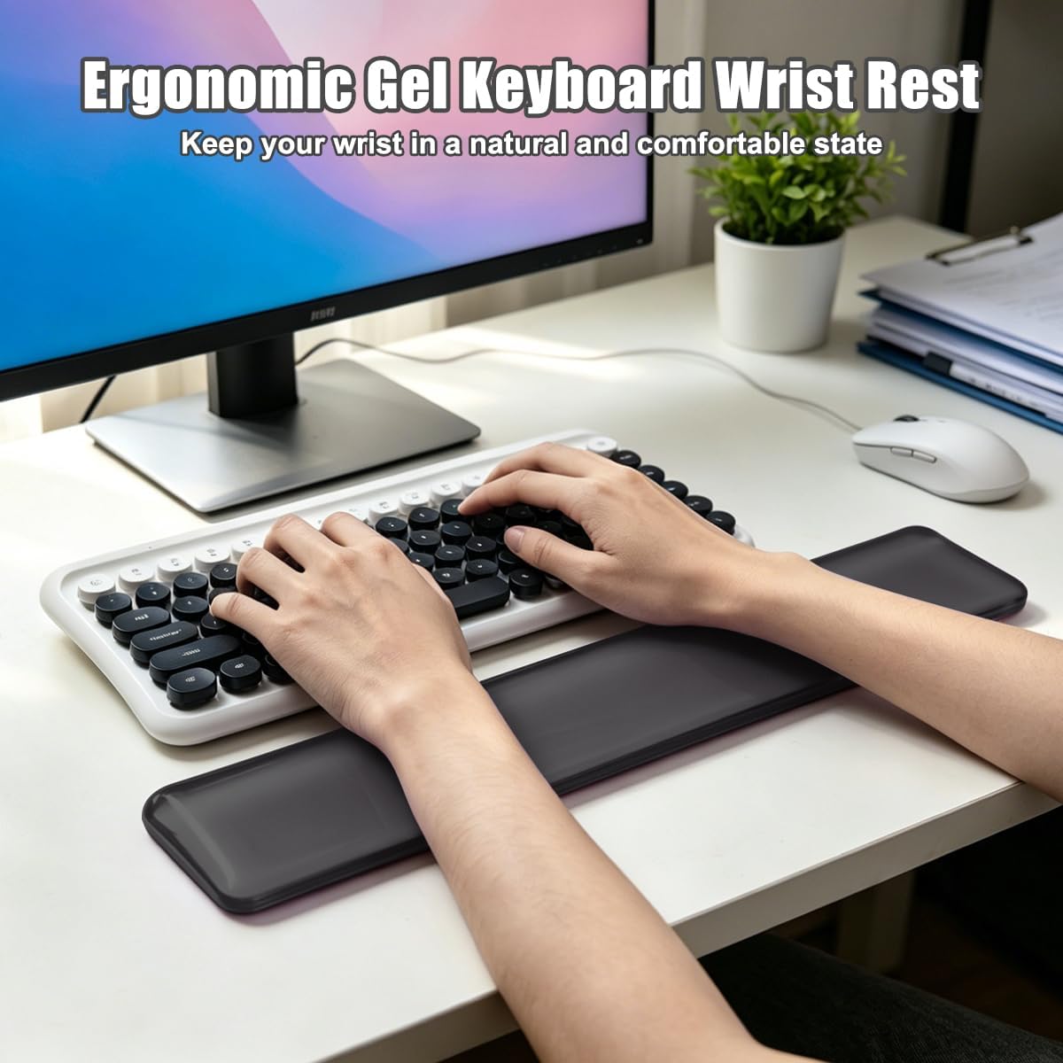 Keyboard Wrist Rest,Gel Wrist Rest for Keyboard-Blue Wrist Rest