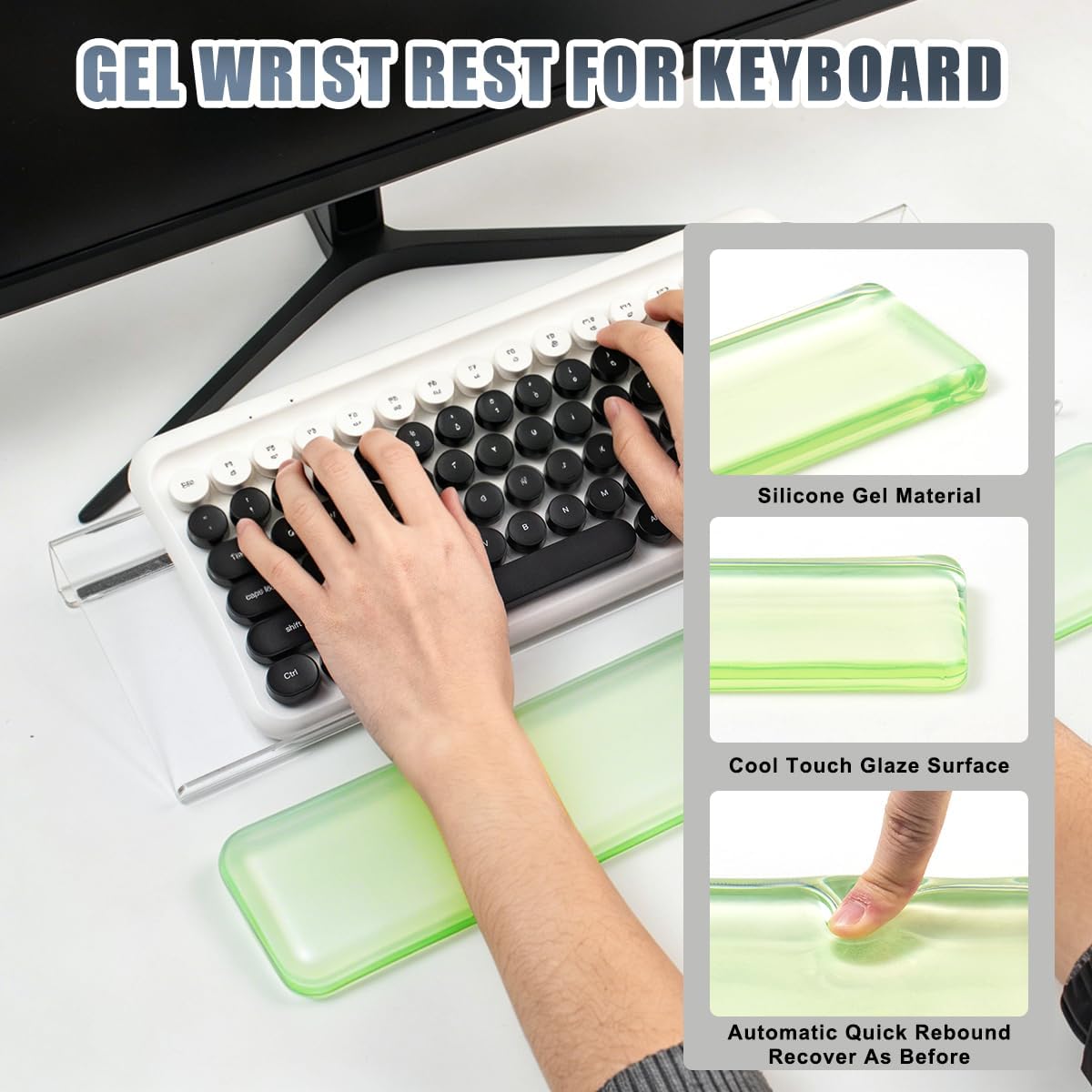 Keyboard Wrist Rest,Gel Wrist Rest for Keyboard-Blue Wrist Rest