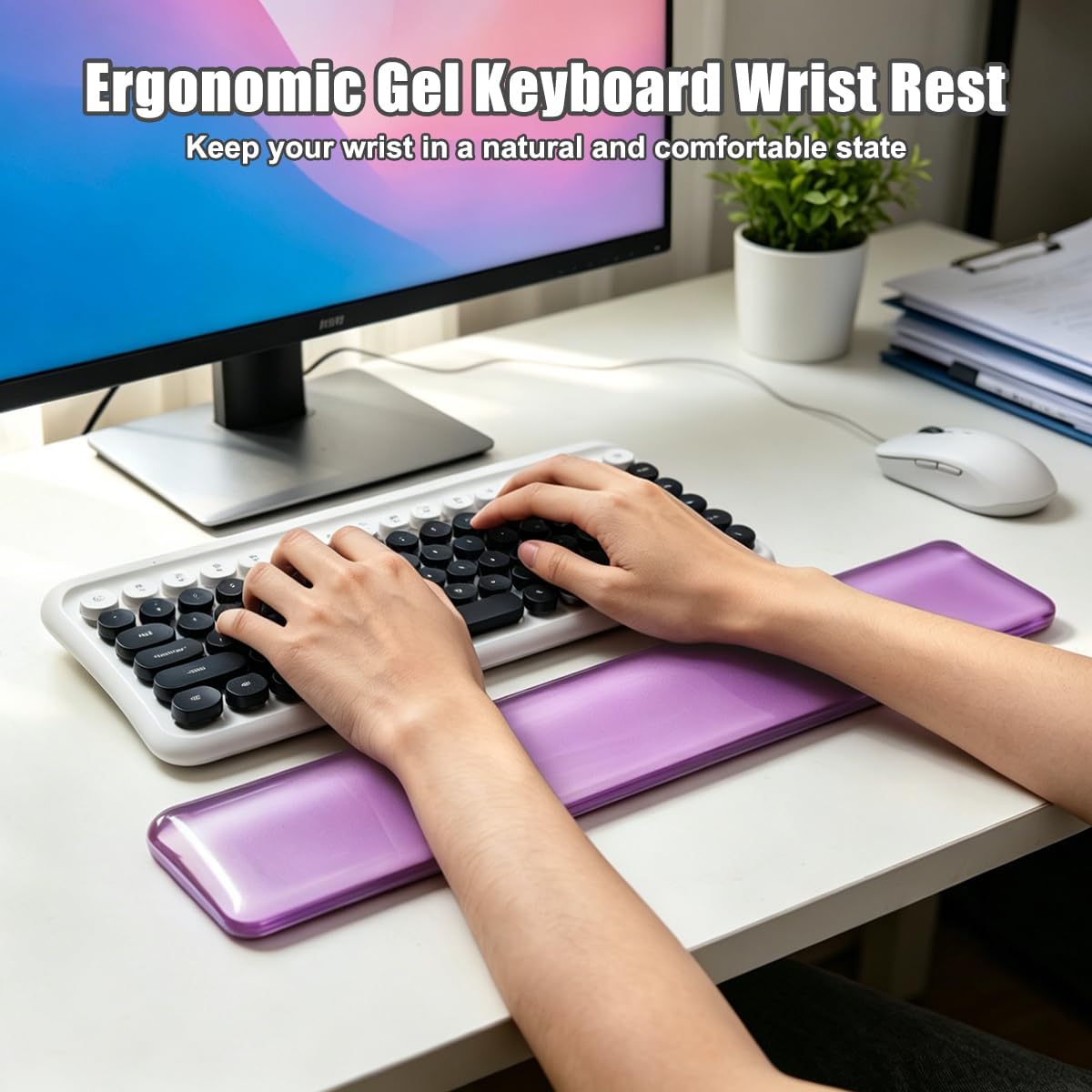 Keyboard Wrist Rest,Gel Wrist Rest for Keyboard-Blue Wrist Rest
