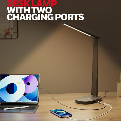 Honeywell HWT-H2 LED Desk Lamp, Eye-Caring Full Spectrum, USB Charging