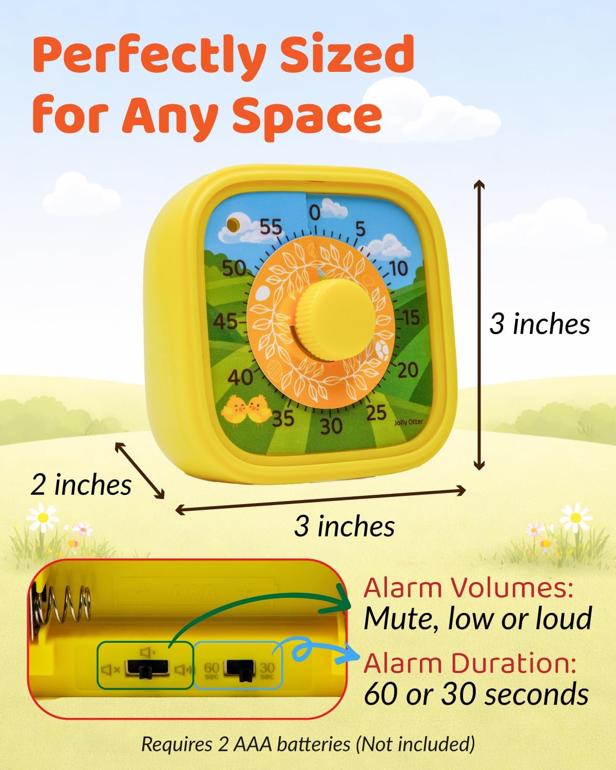 Visual Timer for Kids - The Perfect Kids Timer Visual Aid for Classroom, Home & Desk Use - Great for Study, Productivity, Toddlers Shower & Potty Training Time 60 Minute Countdown Timers (Dinosaur)