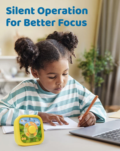 Visual Timer for Kids - The Perfect Kids Timer Visual Aid for Classroom, Home & Desk Use - Great for Study, Productivity, Toddlers Shower & Potty Training Time 60 Minute Countdown Timers (Dinosaur)