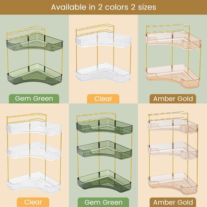 Makeup Organizer 3-Tier Bathroom Counter Organizer with Makeup Brush Holder