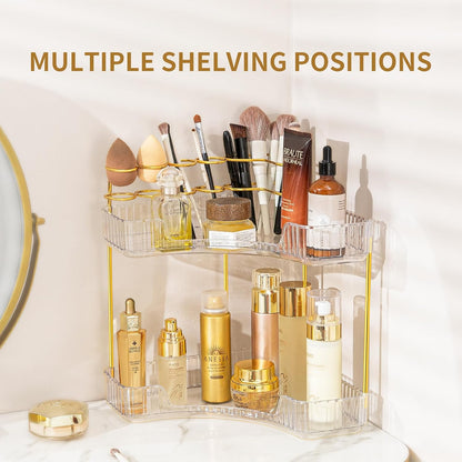 Makeup Organizer 3-Tier Bathroom Counter Organizer with Makeup Brush Holder