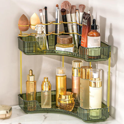 Makeup Organizer 3-Tier Bathroom Counter Organizer with Makeup Brush Holder
