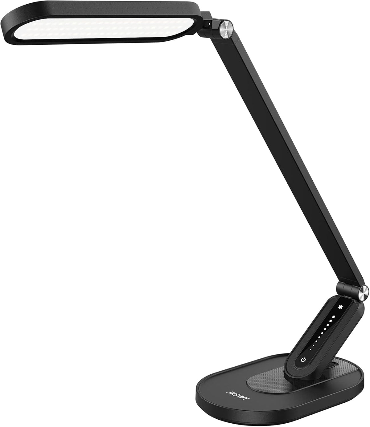 LED Desk Lamp, Eye-Caring Table Lamps Natural Light Protects Eyes Dimmable Office Lamp with 5 Color Modes USB Charging Port Touch Control and Memory Function, 10W Reading Lamp,Black