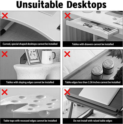 Arm Rest for Desk, Ergonomic Foldable Elbow Rest for Computer Desk, Adjustable Rotating Desk Extender Tray, Mouse Arm Bracket for Couch Keyboards Office Chair Car Massage Table (Black)