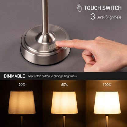 Seraph Cordless Rechargeable LED Table Lamp, Antique Brass