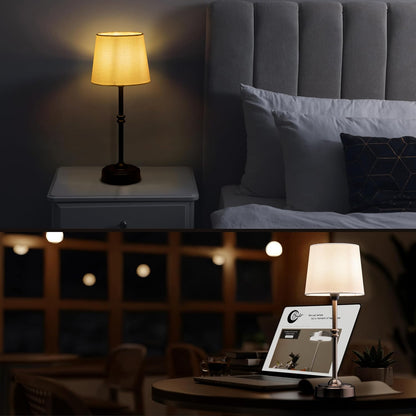 Seraph Cordless Rechargeable LED Table Lamp, Antique Brass